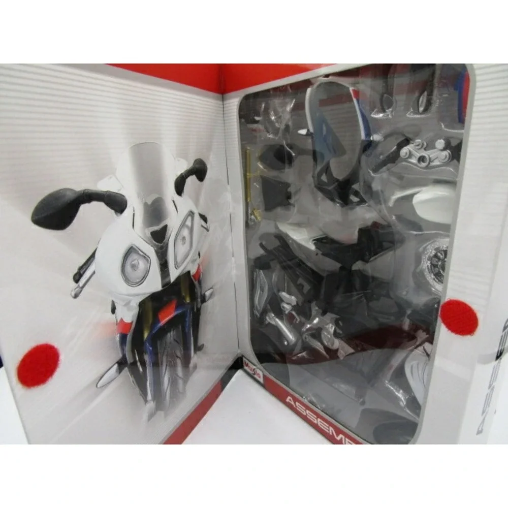 Maisto Assembly Line BMW S1000 RR White Black Motorcycle Bike Model Kit 1:12